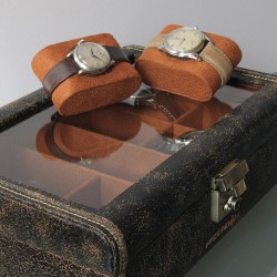 Coffret Cubano 8 Vitré en Cuir vintage pour 8 montres