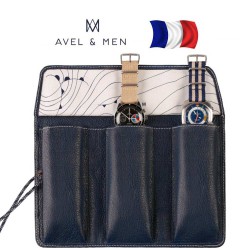 Marmotte Ploumanach en cuir bleu Avel Men 