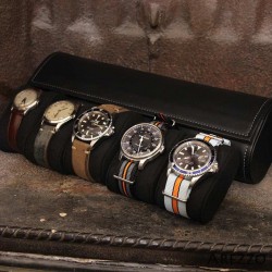 Roll 5 montres PRESTIGIUM5 en cuir noir