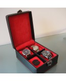 Boite 4 montres Carbon Noir intérieur Rouge Friedrich