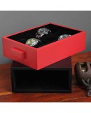 Coffret tiroir pour 6 montres Geneva SLIPCASE noir et rouge