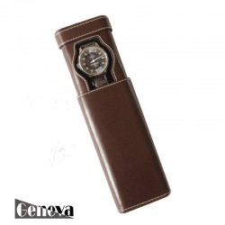 Etui en cuir marron pour 1 montre Geneva