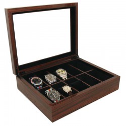 Coffret 10 montres vitré Makassar Style GENEVA