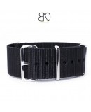 Bracelet de montre NATO 20mm noir nylon Bracelet de montre NATO 20mm noir nylon
