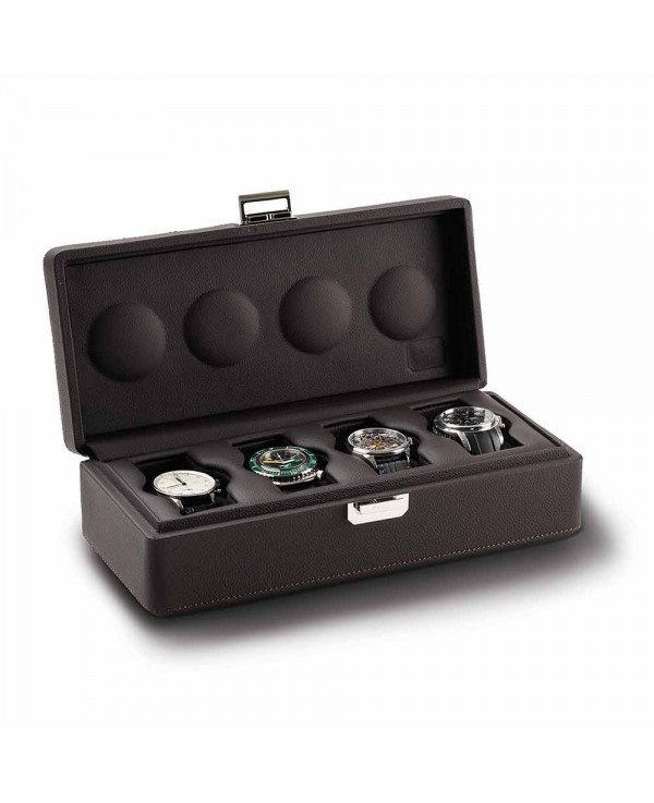 Coffret 4 Montres - Scatola 4B OSXL Oversize cuir chocolat graine