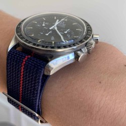 bracelet parachute marine nationale nato 20mm bleu et rouge