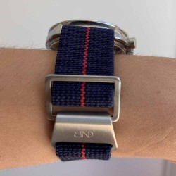 bracelet parachute marine nationale nato 20mm bleu et rouge