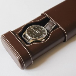 Etui Cuir Marron pour 1 montre Geneva