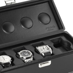 Coffret 4 Montres - Scatola 4B XL Oversize cuir noir