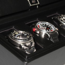 Coffret 4 Montres - Scatola 4B XL Oversize cuir noir